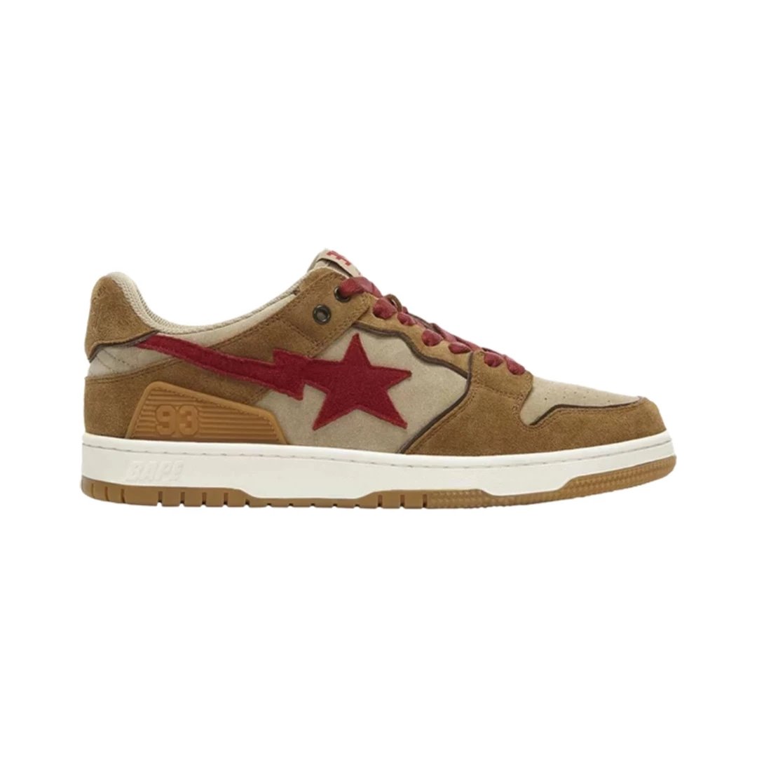 Bape SK8 Sta Low Wheat Red