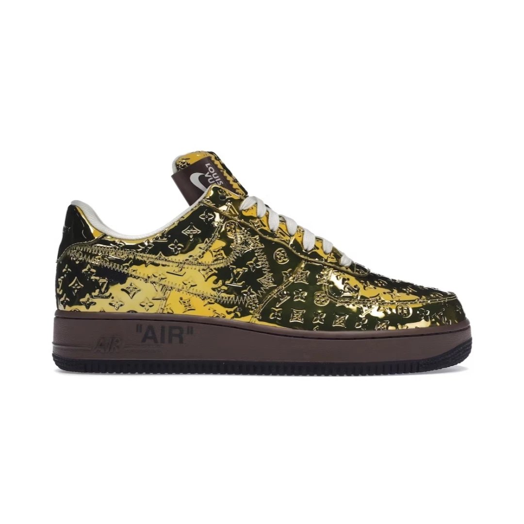 Luis Vitton x Air Force 1 Metallic Gold